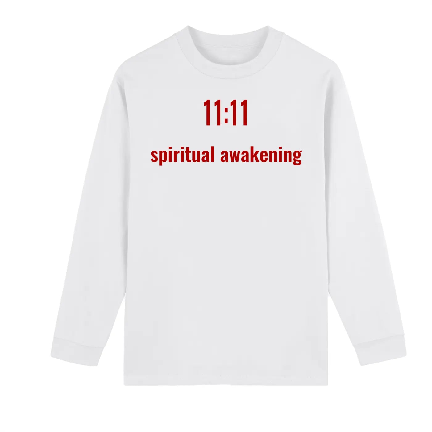 11:11 Angel number Long Sleeve Shirt: "11:11 Angel Number long sleeve t-shirt in black and white - manifestation and wish-making apparel"