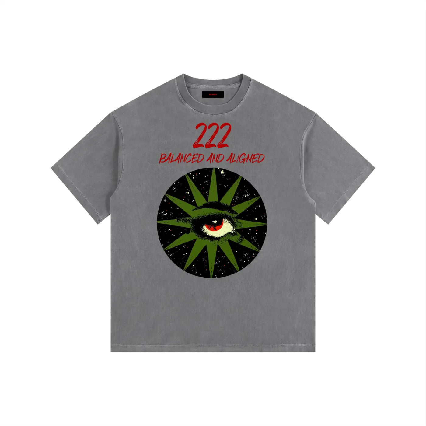 "Celestial 222 Vintage Washed Oversized T-Shirt - Divine Timing Apparel with Moon and Stars"