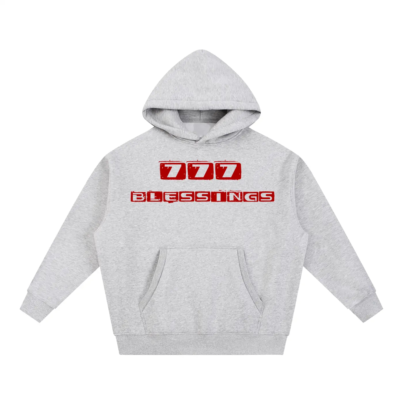 Essential Oversized Boxy Fit Fleece Hoodie: "Oversized boxy fit fleece hoodie in black and gray - premium spiritual 777 streetwear layering piece"