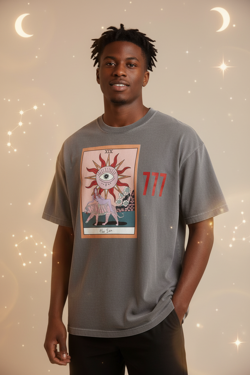 Black man 777 tarot tee