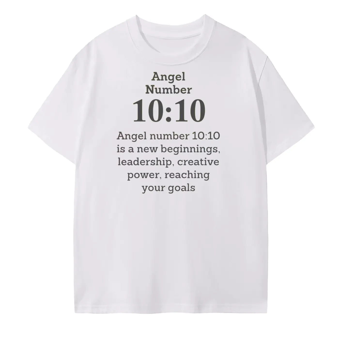 10:10 angel number T-Shirt: "10:10 Angel Number t-shirt in white - new beginnings spiritual apparel"