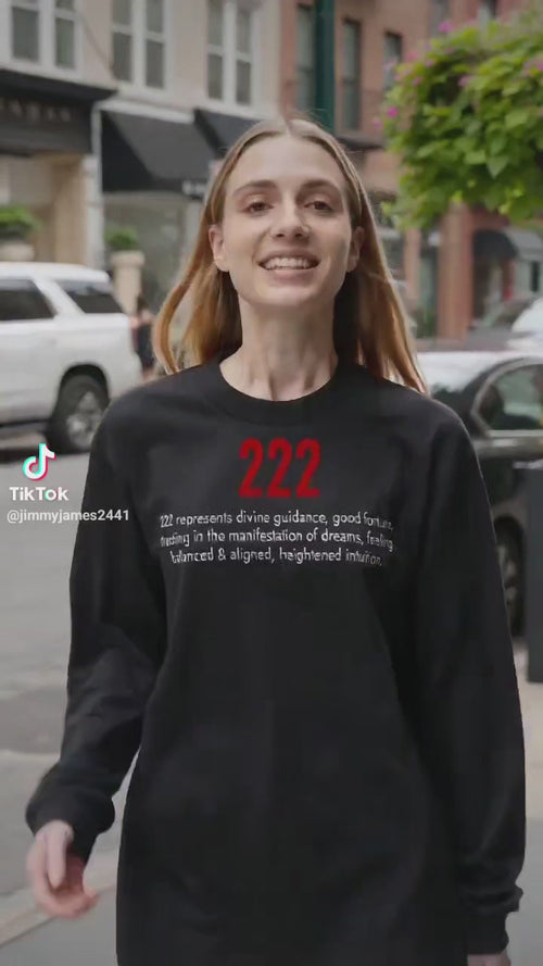 222 ANGEL NUMBER TEE IN MOTION